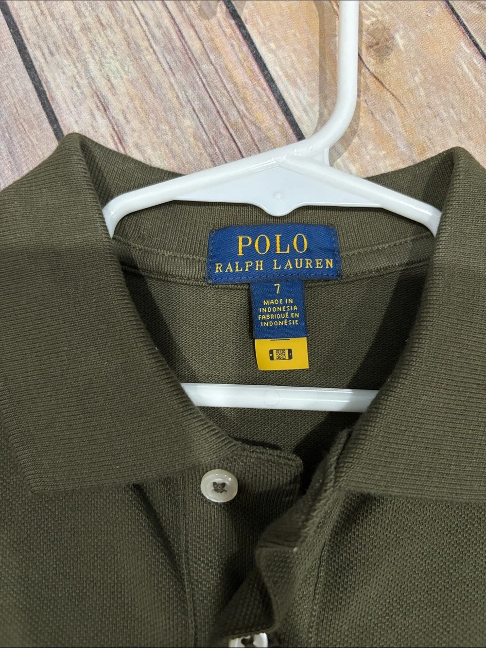 Ralph Lauren Boys Olive Green Polo with Navy Pony